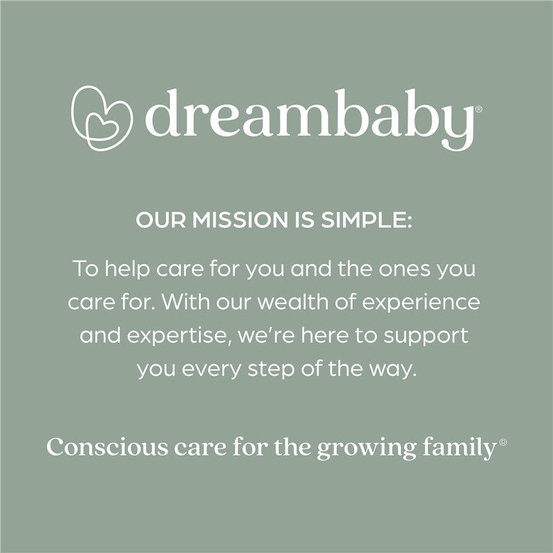 Dreambaby mission statement highlighting care for families, emphasizing support and expertise in parenting.