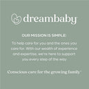 Dreambaby mission statement highlighting care for families, emphasizing support and expertise in parenting.