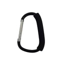 Dreambaby Stroller Hook, a black carabiner-style hook with a padded grip, designed for securely carrying bags on strollers.