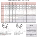 Measuring guide and size chart for the Emerson Healthcare Simple Wishes Hands-Free Breast Pump Bra, including measurement instructions.