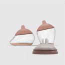 Starter kit featuring Emulait nipples in fair color, shape 3 design, with a flexible silicone base and transparent body.