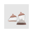 Emulait Starter Kit featuring two nipple designs: a rich color, shape 5 for comfortable feeding.