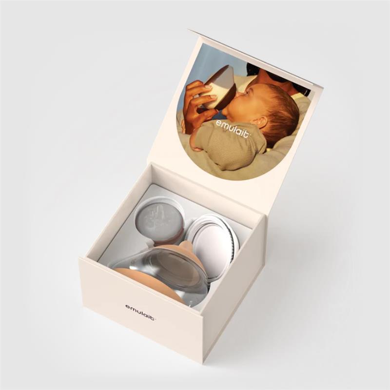 Emulait Anatomy Bottle set featuring a variety of nipples and a photo of a baby feeding.