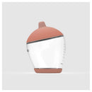 Classic bottle nipple in medium size, featuring a clear body and a soft pink cap, designed for infant feeding.