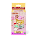 Calico Critters Triple Bunk Beds Set featuring three colorful beds and two plush critters playing with a slide.