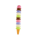 Colorful toy ice cream cone with multiple scoops stacked, designed for imaginative play.