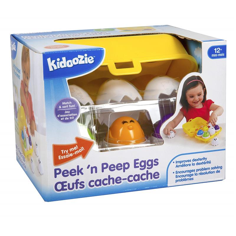 Match and sort toy with colorful eggs and a chick, promoting dexterity and problem-solving for children ages 12 months and up.