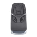 Ergobaby Evolve 3-in-1 Bouncer Seat in charcoal grey with a cushioned design and adjustable safety straps.