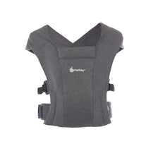 Ergobaby Embrace newborn baby carrier in heather grey, featuring a soft fabric and adjustable straps for comfortable carrying.