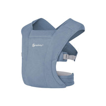 Ergobaby Embrace Newborn Baby Carrier in Oxford Blue, designed for comfortable baby carrying with adjustable straps.