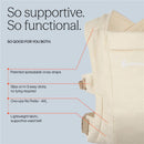 Ergobaby Embrace newborn carrier in Canyon Clay, featuring spreadable cross straps and lightweight fabric for comfort.