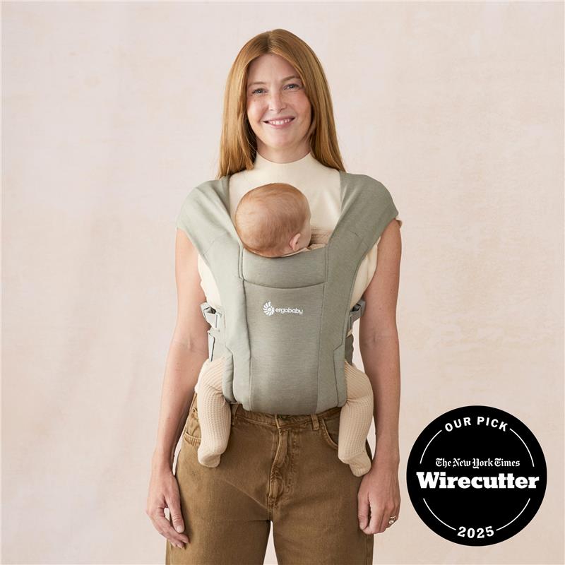 Ergobaby Embrace Newborn Baby Carrier, Soft Olive Image 3