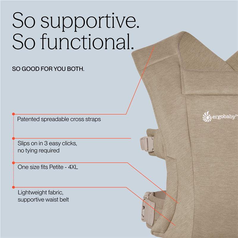 Ergobaby Embrace Newborn Baby Carrier, Soft Olive Image 5