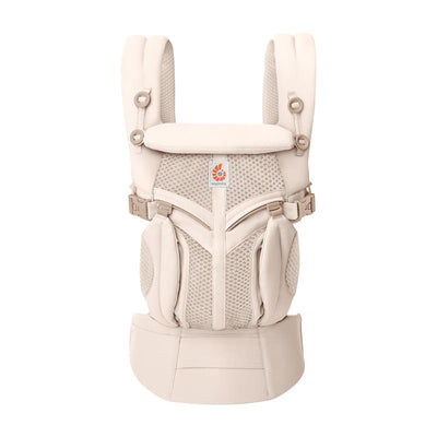 Ergobaby Omni Classic Baby Carrier in natural beige, designed for newborns to toddlers, featuring breathable mesh and ergonomic design.