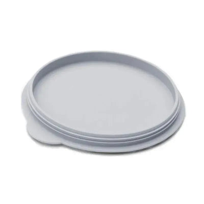 Mini bowl lid in pewter color, designed for the Ezpz Mini Bowl, featuring a circular shape and raised edges.