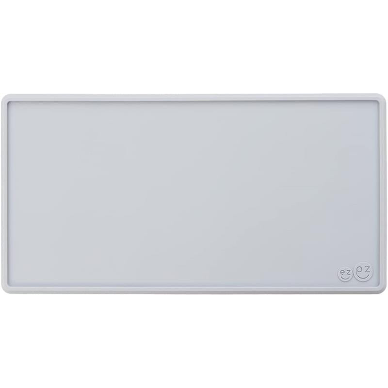 Tiny pewter-colored placemat by Ezpz, featuring a simple, smooth surface for easy cleanup during mealtime.