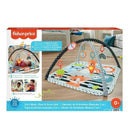 3-in-1 Music, Glow and Grow Gym Play Mat featuring colorful animal designs, light and music functions, and detachable toys.
