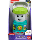 Fisher Price Laugh & Learn Camping Fun Lantern toy with smiling face, teaching colors and counting, featuring bright colors and buttons.