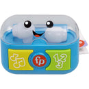 Fisher Price Laugh & Learn Play Along Ear Buds in a playful blue case with music and number buttons, designed for toddlers.