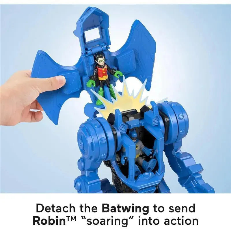 Robo Command Center playset featuring Robin in Batwing, designed for imaginative play with Batman and action features.