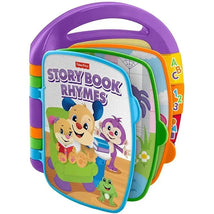 Fisher Price Laugh & Learn Storybook Rhymes, a colorful interactive book featuring animal characters and playful illustrations.