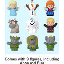 Fisher Price Little People Frozen 10th Anniversary Carry Case featuring 9 colorful figures, including Anna, Elsa, Olaf, and Sven.