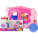 Fisher Price Little People Disney Princess Pull-Along Musical Carriage Playset with two animated dolls inside.