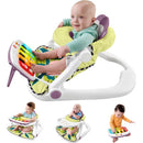 Portable Baby Chair with piano toy, featuring a seated baby enjoying colorful buttons and playful design.