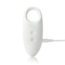 Heat and vibration lactation massager by Frida Mom, featuring buttons for power and settings, with a connecting cable.