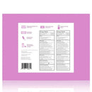 Frida Mom Delivery & Postpartum Hospital Packing Kit information on a pink background, featuring product descriptions and drug facts.