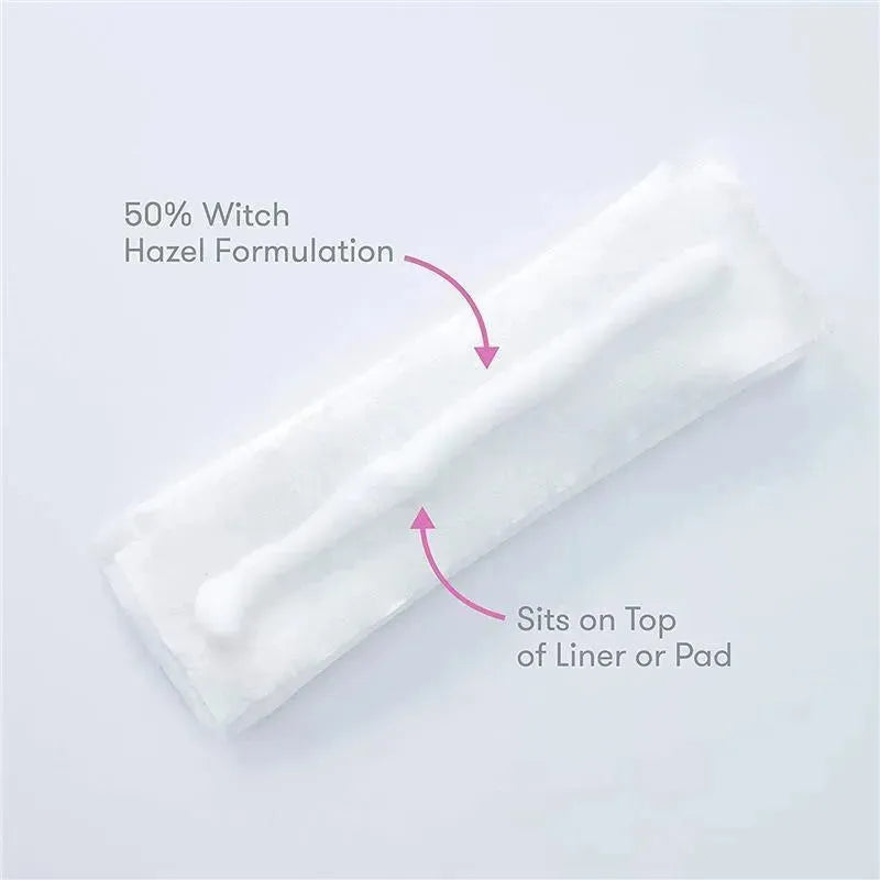 Frida Mom Perineal Healing Foam, featuring a 50% Witch Hazel formulation, designed to be applied on liners or pads.