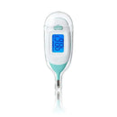 Quick-Read Rectal Thermometer by Fridababy, featuring a digital display showing temperature and a sleek design.