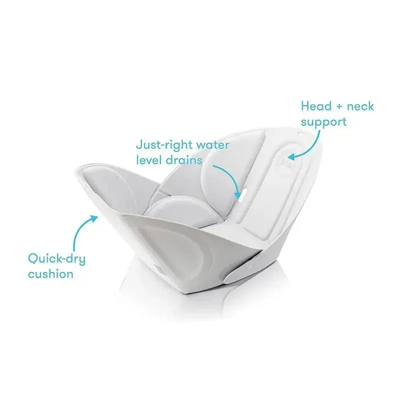Soft Sink Baby Bath by Fridababy features a cushioned, quick-dry design with head and neck support and drainage for water.