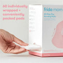 FridaMom All-Day Dry Disposable Nursing Pads package with a hand reaching for a nursing pad, highlighting discreet breast care.
