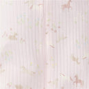 Textured pink sleeper featuring a pony pattern, designed for baby comfort with a two-way zip.