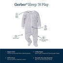 Textured two-way zip sleeper for babies, featuring a zipper cover, made of 100% cotton, with a striped design.