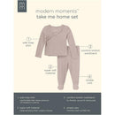 Light peach baby outfit set featuring a side snap shirt and soft pants, made from breathable fabric, perfect for newborns.
