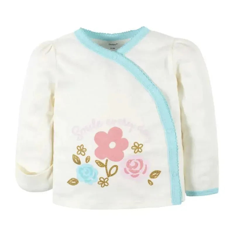 Gerber - 3Pc Take me home Set (Side Snap Mitten Cuff Shirt, Footed Pant & Cap) - Girl Princess Image 3