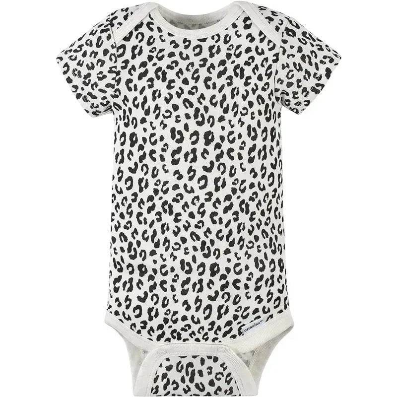 Gerber - 4Pk Baby Short Sleeve Onesies - Girl Leopard Image 2