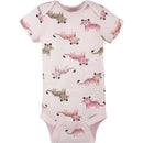 Gerber - 4Pk Baby Short Sleeve Onesies - Girl Leopard Image 3