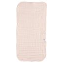 Large pink muslin burp cloth from Gerber, measuring 20 x 10 inches, designed for absorbing spills during feeding.