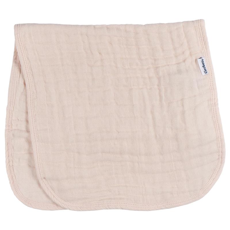 Large pink muslin burp cloth, measuring 20 x 10 inches, designed for baby boys and girls.