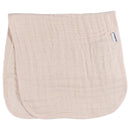 Large pink muslin burp cloth, measuring 20 x 10 inches, designed for baby boys and girls.