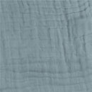 Teal muslin burp cloth with a textured pattern, measuring 20 x 10 inches, designed for baby use.