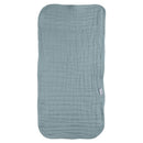 Teal muslin burp cloth, large size 20 x 10, designed for baby boys and girls with a soft, textured fabric.