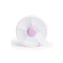Gobe Kids Small Snack Spinner in Taro Purple, a round travel snack box with a central button and sections for snacks.