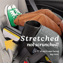 Graco Extend2Fit 3-in-1 Convertible Baby Car Seat with a child seated, showcasing extra rear-facing leg room and a cup holder.