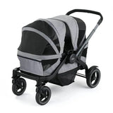 Graco Modes Adventure Stroller Wagon in gray and black, featuring a spacious dual seating area and mesh ventilation.