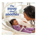 A smiling mother interacts with her infant in a Graco Simple Sway baby swing, promoting comfort with soothing motion.