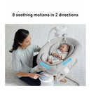 Graco Soothe My Way Baby Swing with removable rocker; baby relaxes while the parent operates the controls beside them.